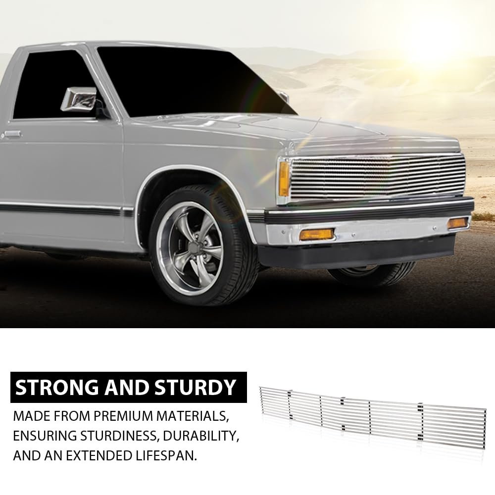 Upper Chrome Billet Grille Insert For Chevy Blazer 1991 1994 And S10 1993 Phantom Grill C85232a Silver Stainless Steel Front