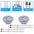Dual Flush Toilet Push Button Replacement 48mm Hole Tank With Adjustable Threaded Rods 2 Pack