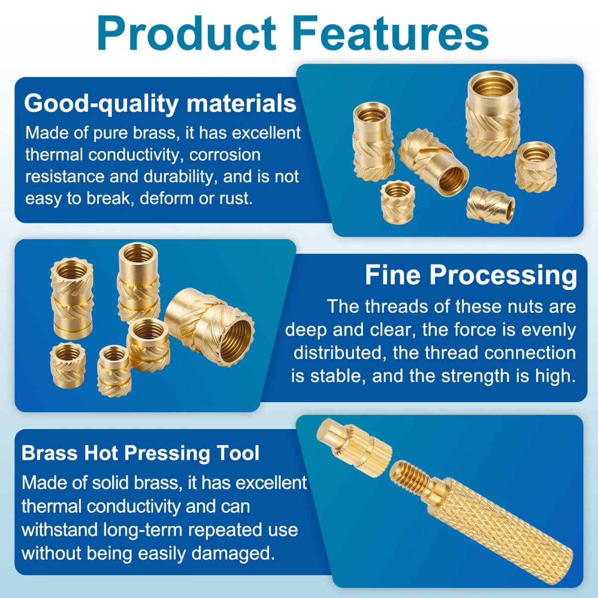 100 Pcs Threaded Inserts With Soldering Iron Tip Press Tool M2 5 X 4mm H Od Brass Metric Knurled Nuts Heat Set Embedment Nut
