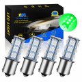 1156 Ba15s Led Bulb Green 18smd 5050 Chips For Rv Camper Suv Mpv Car Side Marker Reverse Brake Turn Signal Lights Pack Of 4 Dc 