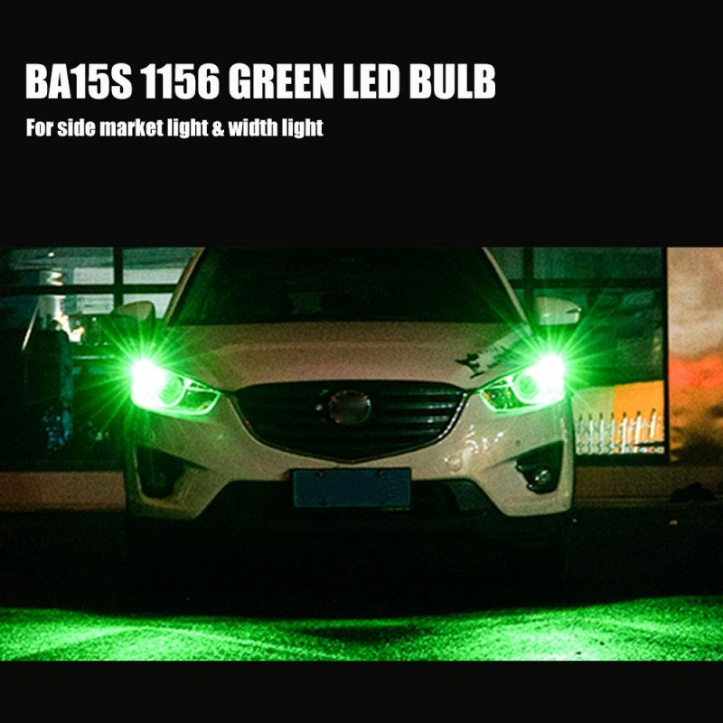 1156 Ba15s Led Bulb Green 18smd 5050 Chips For Rv Camper Suv Mpv Car Side Marker Reverse Brake Turn Signal Lights Pack Of 4 Dc