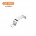 Uxcell 20 Pcs Pipe Strap 304 Stainless Steel Support Fit For 1-3 16in 30mm Tube Tension Clip With 1 Hole 10mm Height