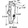 Prime-line E 2121 Mortise Lock Adjustable Spring-loaded Hook Latch Projection For Sliding Patio Doors Constructed Of Wood
