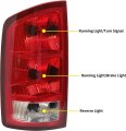 Ecotric Left Tail Light Compatible With 2002-2006 Dodge Ram 1500 2003-2006 2500 3500 Taillight Brake Turn Signal Bulbs