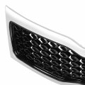 Ki1200143 Factory Style Front Bumper Grill Grille Assembly With Chrome Moulding Compatible Optima Korea 2011-2013 Painted Black
