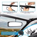 Utv Rear View Center Mirror Clear With Adjustable 1 5 -2 Roll Bar Mount Compatible Polaris Rzr General Pioneer Talon Can Am