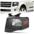 Left Headlight Assembly For 2007-2014 Ford Expedition Driver Side Halogen Headlamp With Bulb Clear Lens Black Housing Mo-4478 