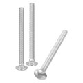 1 4-20x3 Carriage Bolt 25pcs Round Head Square Neck Screws 304 Stainless Steel Fully Threaded Silver 