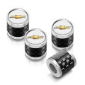 Chevrolet Golden Logo Tire Valve Stem Caps Real Carbon Fiber Barrel And Silver Aluminum 4 Piece Set For Cars Suvs Trucks White 