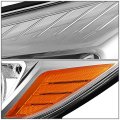 Auto Dynasty Chrome Housing Amber Corner Headlight Head Lamps Tool Kit Compatible With Ford Focus 12-14