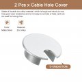 Uxcell 2pcs Cable Hole Cover 1-3 8 35mm Zinc Alloy Desk Wire Cord Grommet For Office Computer Organizer Matte Silver