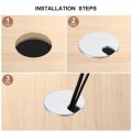 Uxcell 2pcs Cable Hole Cover 1-3 8 35mm Zinc Alloy Desk Wire Cord Grommet For Office Computer Organizer Matte Silver