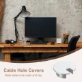 Uxcell 2pcs Cable Hole Cover 1-3 8 35mm Zinc Alloy Desk Wire Cord Grommet For Office Computer Organizer Matte Silver