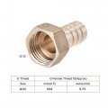 Uxcell Brass Barb Hose Fitting Connector Adapter 14mm Barbed X G1 2 Female Pipe With 9-16mm Clamp 2set