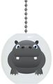 Fat Hippopotamus Hippo Solid Ceramic Fan Pull 