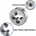 Metric M2x0 4 Round Threading Die Right Hand Alloy Tool Steel For Cutting Or Repairing External Threads 2 Piece Set