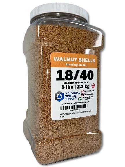 Premium Ground Walnut Shells Grit Size 18 40-5 Lbs 2 3 Kg Medium To Fine For Tumbling Blasting Or Vibratory Use
