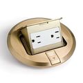 Lew Electric Pufp-bd Floor Box 6 Pocket Pop-up W Decora Brass 