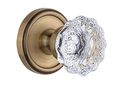 Grandeur Georgetown Rosette With Fontainebleau Crystal Knob Single Dummy Vintage Brass 