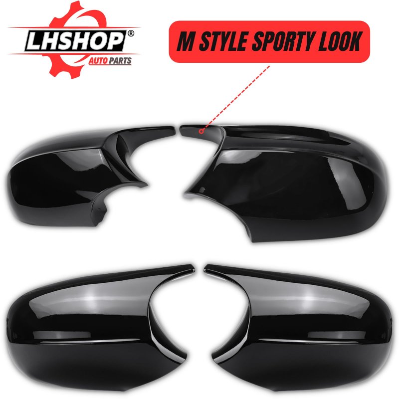 Qlhshop 1 Pair Car Side Mirror Covers Cap Wing Replacement For 2009-2012 Bmw 3 Series E90 E91 E92 E93 318i 320i 325i 330i