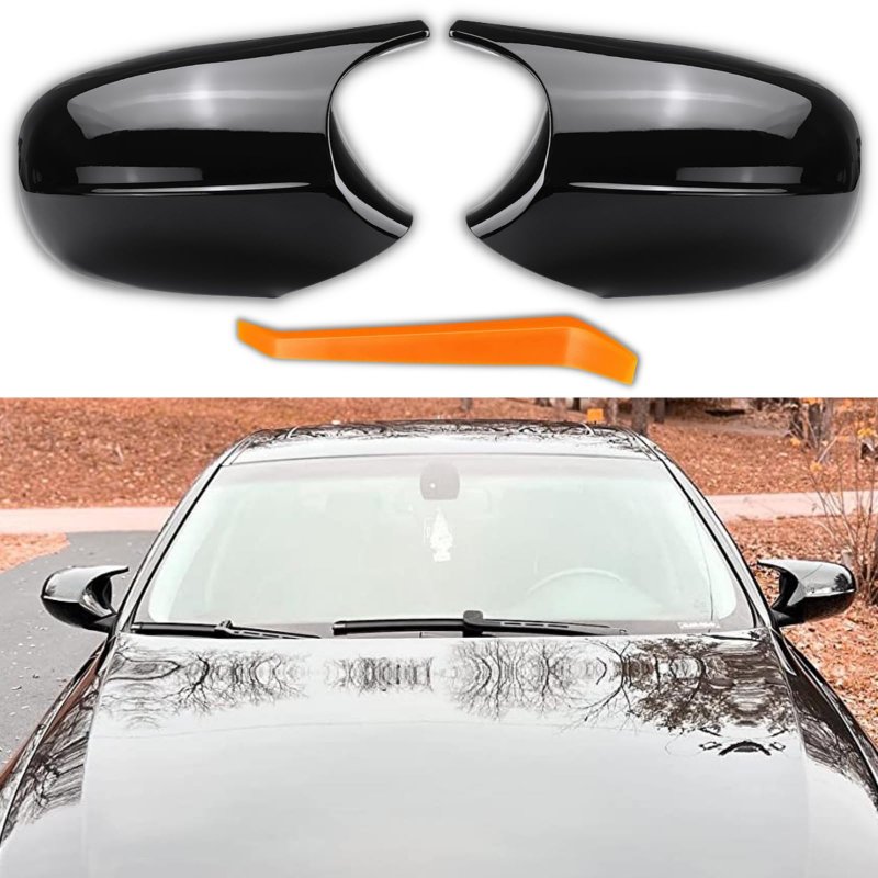 Qlhshop 1 Pair Car Side Mirror Covers Cap Wing Replacement For 2009-2012 Bmw 3 Series E90 E91 E92 E93 318i 320i 325i 330i