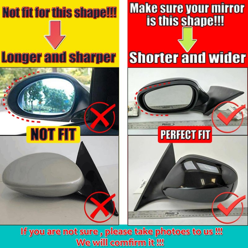 Qlhshop 1 Pair Car Side Mirror Covers Cap Wing Replacement For 2009-2012 Bmw 3 Series E90 E91 E92 E93 318i 320i 325i 330i