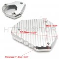 Httmt Kaw-253ver6500618- Side Stand Kickstand Extension Pad Compatible With Kawasak Versys 650 2015 2016 2017 2018 Silver