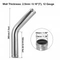 X Autohaux Od 1 5 38mm Length 12 300mm Aluminum Alloy Tube Intercooler Pipe 45 Degree Air Intake Silver Tone For Car