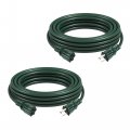 Dewenwils Outdoor Extension Cord 20ft 3 Prong Green Power 16 Sjtw Etl Listed 2 Pack 