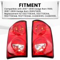 Hecasa Tail Light Compatible With 2007-2009 Dodge Ram 1500 2500 3500 Pickup Taillight Lamp Assembly Driver Left Passenger Right