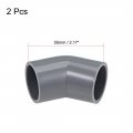 Uxcell Pvc Pipe Fitting 45 Degree Elbow Gray 25mm Socket 2pcs