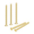 5pcs Brass Wood Screws M6 X 60mm Phillips Flat Head Self Tapping Woodworking Screw For Door Hinges Wooden Furniture Home 