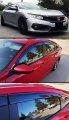 Black Trim Clip On Smoke Tinted Window Visor Rain Guard Deflector Compatible With 2016-2021 Honda Civic 4 Door Sedan