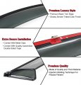 Black Trim Clip On Smoke Tinted Window Visor Rain Guard Deflector Compatible With 2016-2021 Honda Civic 4 Door Sedan