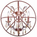 Elegant Lighting Geneva Collection 3-light Wall Lamp With Royal Cut Golden Teak Crystals Rustic Intent Finish 
