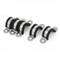 Uxcell Cable Hose Pipe Wire Clamps 20mm Epdm Rubber Lined U Clips Black 5 Pcs