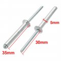 Uxcell 30 Pcs 5mm X 35mm Aluminum Steel Open End Blind Rivets
