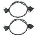 2pack Nylon-braided 11 8inch Data Transfer Cable For Dji Mavic Air Drone Remote Controller Rc Type-c Iphone Ipad Ios For Fpv 