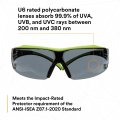 3m Securefit 400 Series Safety Glasses Sf402xas-grn Green Black Gray Anti-scratch Lens