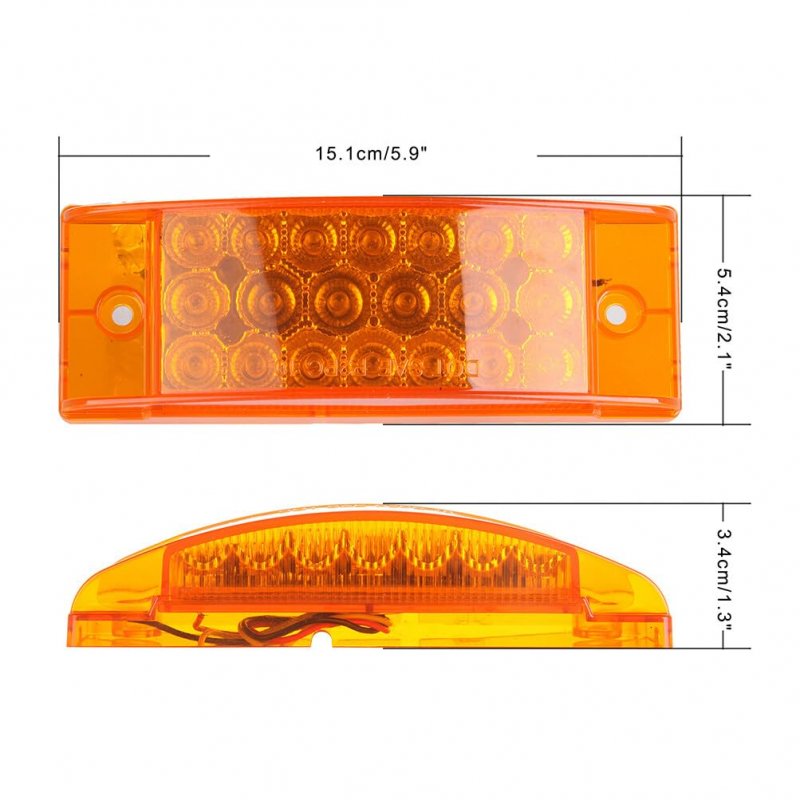 Set Of 4 6 Inch 20 Led Red Len Light Rectangle 801-r Truck Trailer Side Markers Diodes Amber Light 801-a Clearance Light 4 6