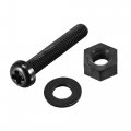 Uxcell Nylon Screw Nut Washer Assortment Kit M5x30mm Round Head Machine Bolt Nuts Flat Washers Black 20 Set