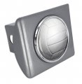 Elektroplate Volleyball All Metal Brushed Chrome Hitch Cover For Trucks And Suvs Fits Standard 2 Trailer Receivers Premium