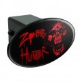Zombie Hunter Red Skull Oval Tow Trailer Hitch Cover Plug Insert