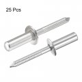 Uxcell Blind Rivets 304 Stainless Steel Pull Core Decoration 6 4mm Diameter 20mm Grip Length Close End Silver Tone 25pcs