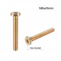 Uxcell M6x45mm Furniture Screw Hex Socket Machine Screws Zinc Plated Fasteners Bolts Full Thread Carbon Steel 10pcs