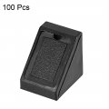 Uxcell Plastic Corner Braces Shelf Cabinet Door 90 Degree 2 Holes Angle Brackets With Cover Cap Black Pack Of 100