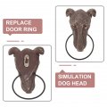 Angoily Dog Head Door Knocker Antique Bronze Handle Decorative Front Pull Ring For Home Hotel Office