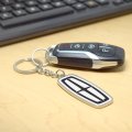 Lincoln Logo In White Double Side 3d Die-cut Metal Key Chain Key-charm