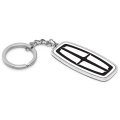 Lincoln Logo In White Double Side 3d Die-cut Metal Key Chain Key-charm