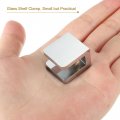 Uxcell Glass Shelf Clamp 2pcs Brass For 8-10mm Thick Adjustable Bracket Support Holder Silver